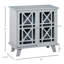 Buffet gris pour salle de bain, buffet de style français avec portes doubles et poignées en métal