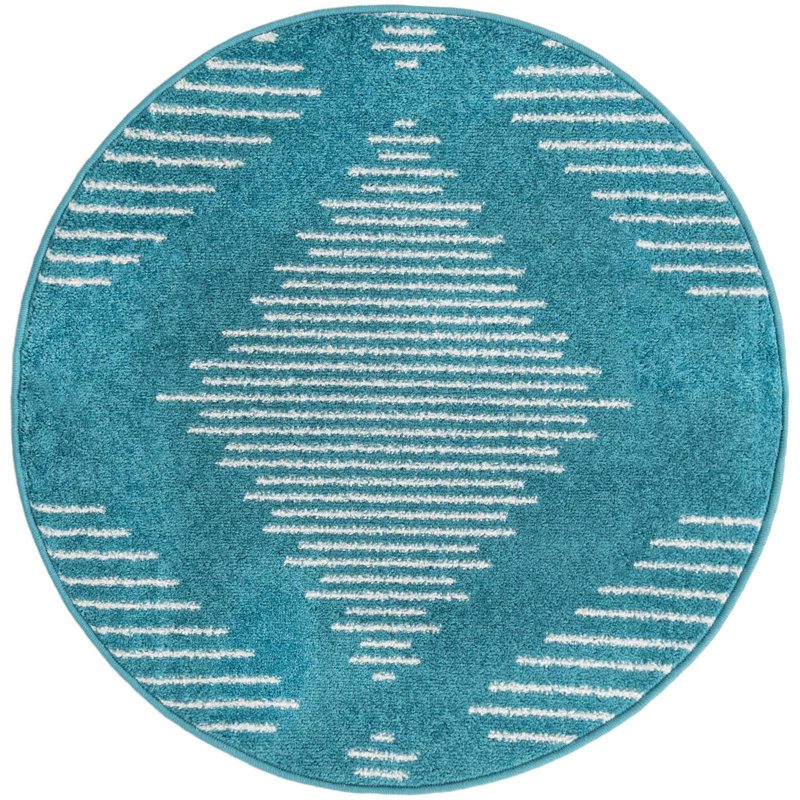 Geometric Indoor Rug, Round 3'3"