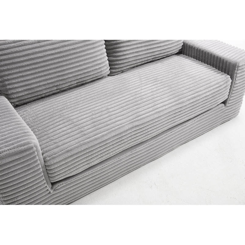 Canapé convertible polyvalent avec matériaux de qualité supérieure pour espaces compacts, Gris clair