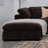 Rectangular Fabric Upholstered Ottoman, Dark Chocolate