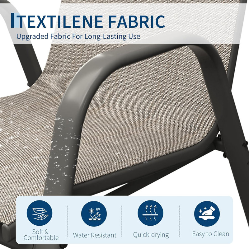 Stackable Dining Chairs , 300lb Capacity, All Weather, Black