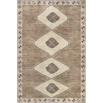 Fennel Diamond Machine Washable Area Rug