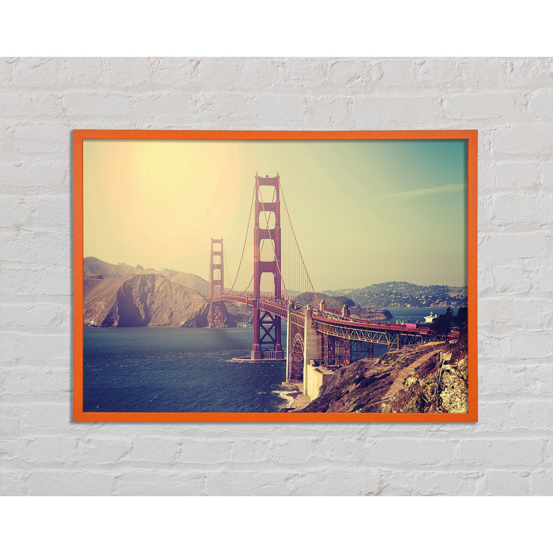 Anjelien Golden Gate Bridge Retro - Einzelner Bilderrahmen Kunstdrucke