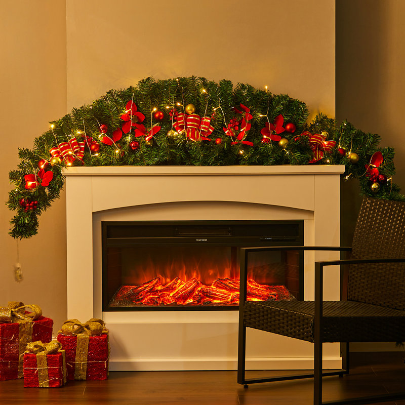 180cm Lighted Faux Berry Garland with Lights