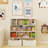 Multi-Functional 7 Shelf Kids Bookcase with 2 Hooks