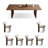 Bobb 6 - Person Nut-brown Rectangular Solid Wood Dining Table Set-126050550-126050551