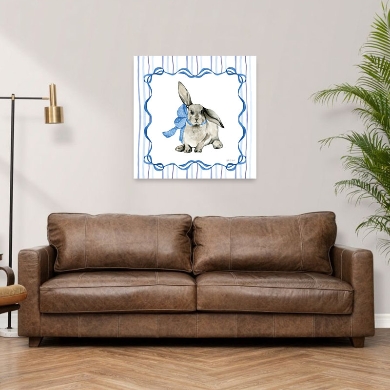 Impression d'art mural abstrait Bluebonnet Bunnies, 36" H x 36" W