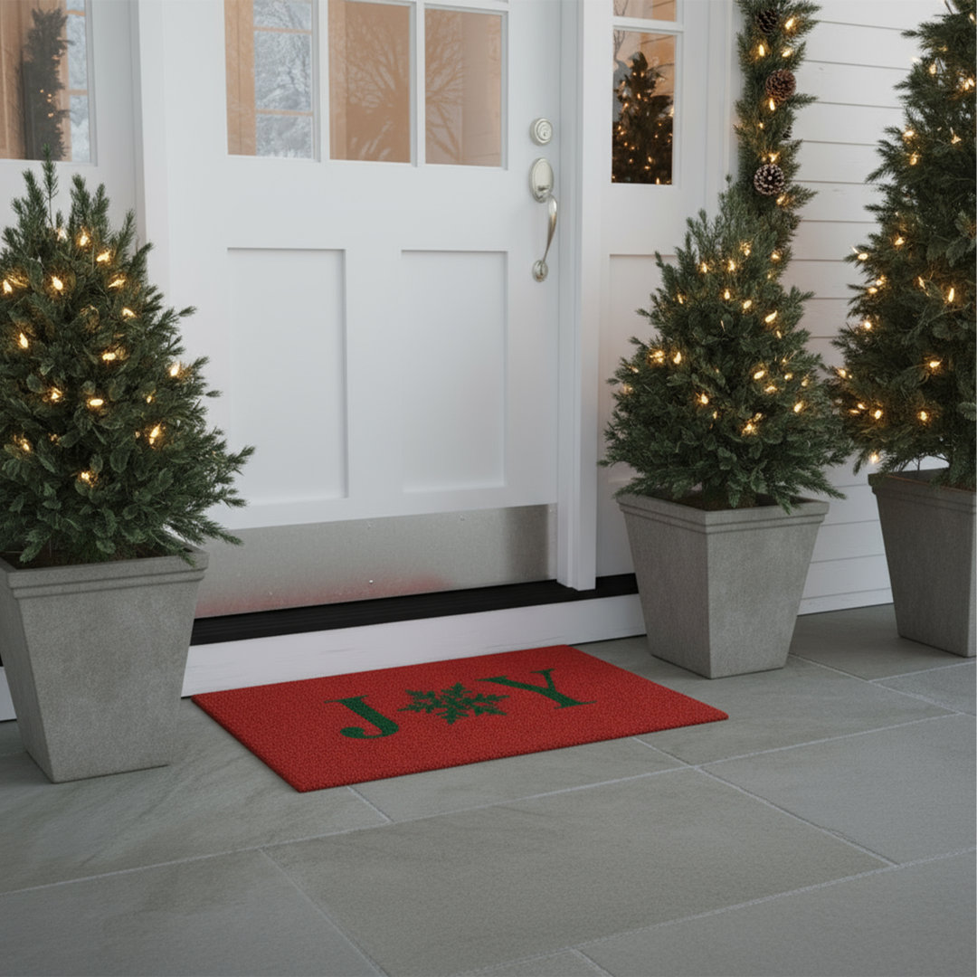 Amla Non-Slip Christmas Outdoor Doormat The Holiday Aisle®