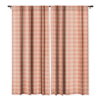Panneau de rideau occultant 1 pièce Color Poems Gingham Rose