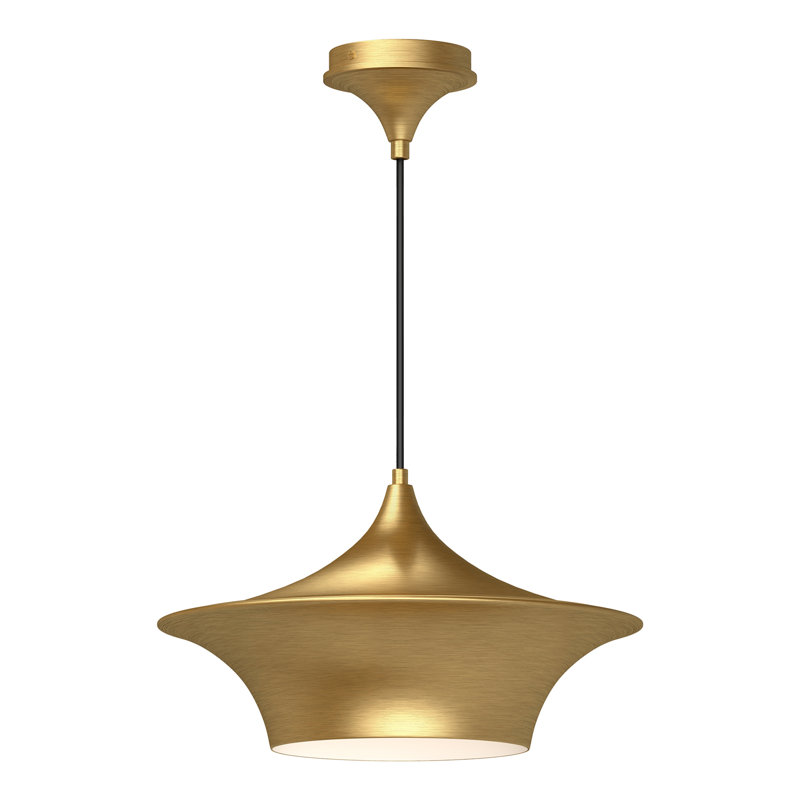 Luminaire suspendu à 1 lumière Alexia, Or brossé, H 84,25 po x l 16 po x P 16 po