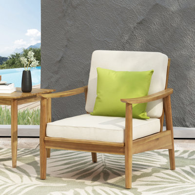 Fauteuil club en bois teint