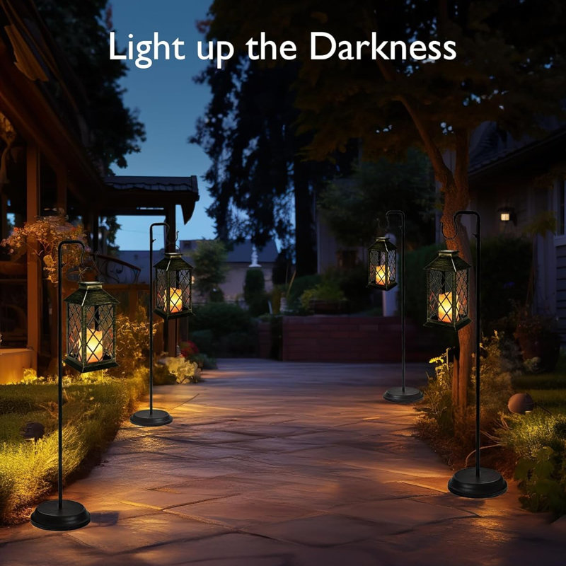 Solar Lanterns Outdoor Waterproof Hanging With Flickering Flameless Candles, 2 Pack Garden Outdoor Lantern Decorative For Patio Front Porch Backyard Balcony Cabin Outside (bronze)