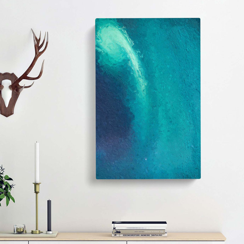 View If The Northern Lights In Abstract - Wrapped Canvas Painting, 76cm H x 50cm W x 3cm D