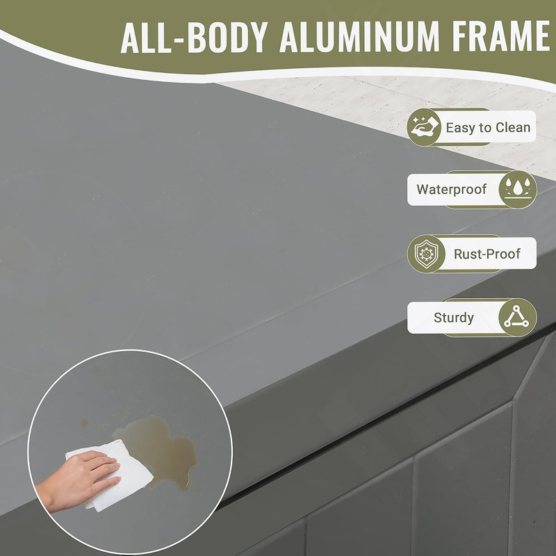 Outdoor Kitchen Island With Storage, Aluminum, Protective Cover