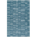 Marseille Flatweave Wool Striped Area Rug in Blue
