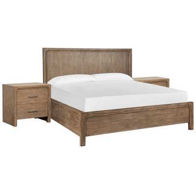 Queen Panel Bed With 2 Nightstands