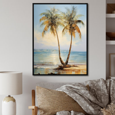 " Bronze Beach Sunny Palms Embrace "