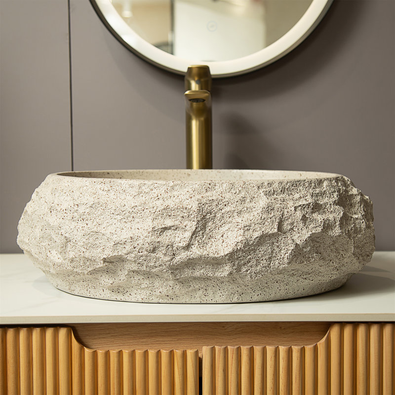Lavabo pour salle de bain 18 po Luna, Beige