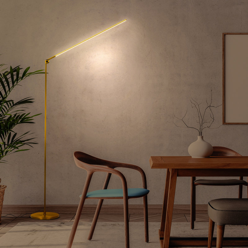 Libra Brass Adjustable LED Floor Lamp with 3-Way Switch
