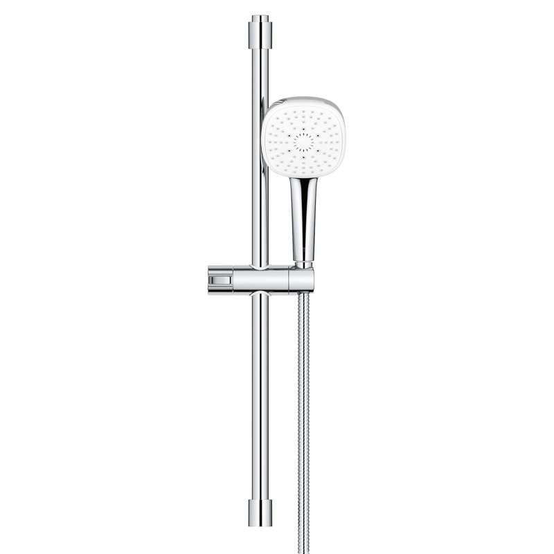 Tempesta 110 Square 24in Shower Rail Set, 3-Spray, StarLight Chrome