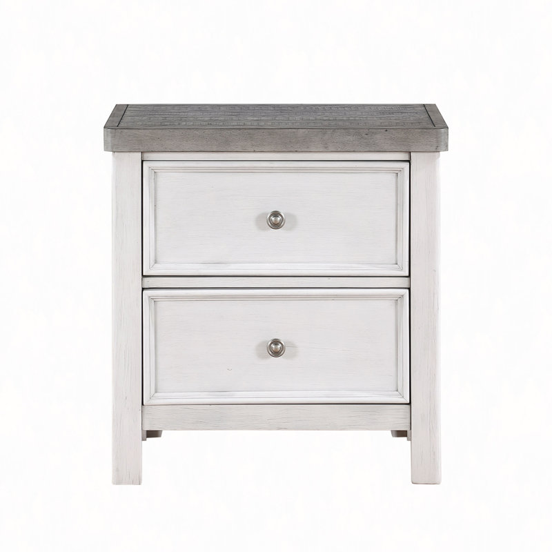 Table de chevet, table de chevet 1Pc avec 2 tiroirs