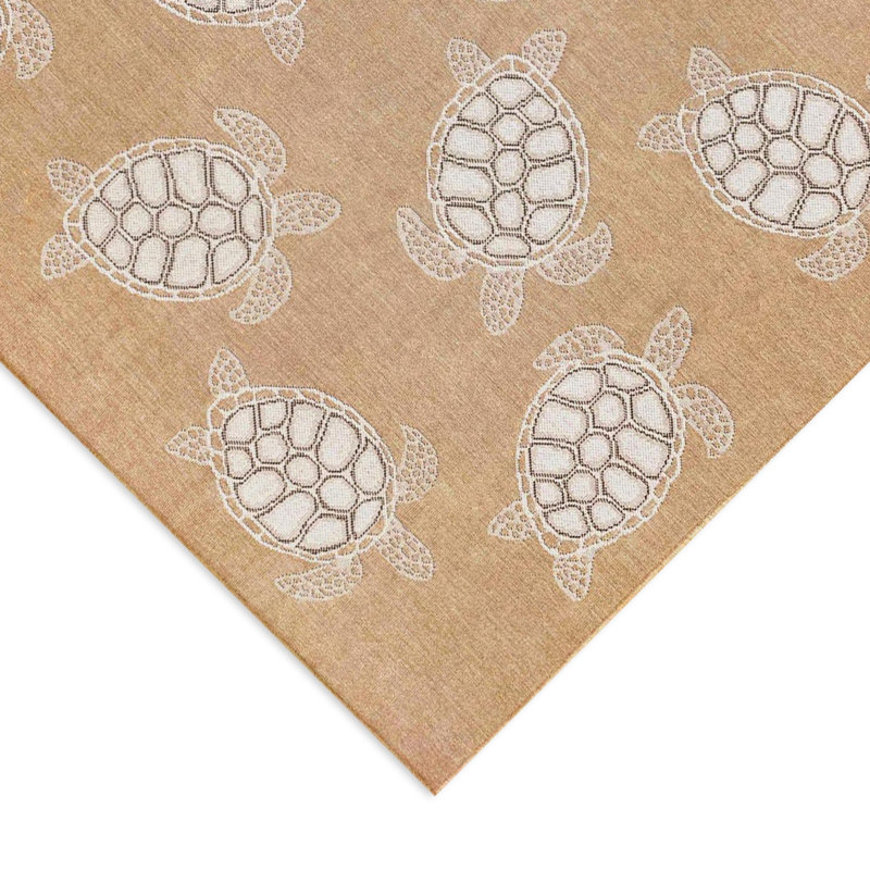Tapis brun clair intérieur / extérieur Saldanha, Rectangle 4 pi 10 po x 7 pi 6 po