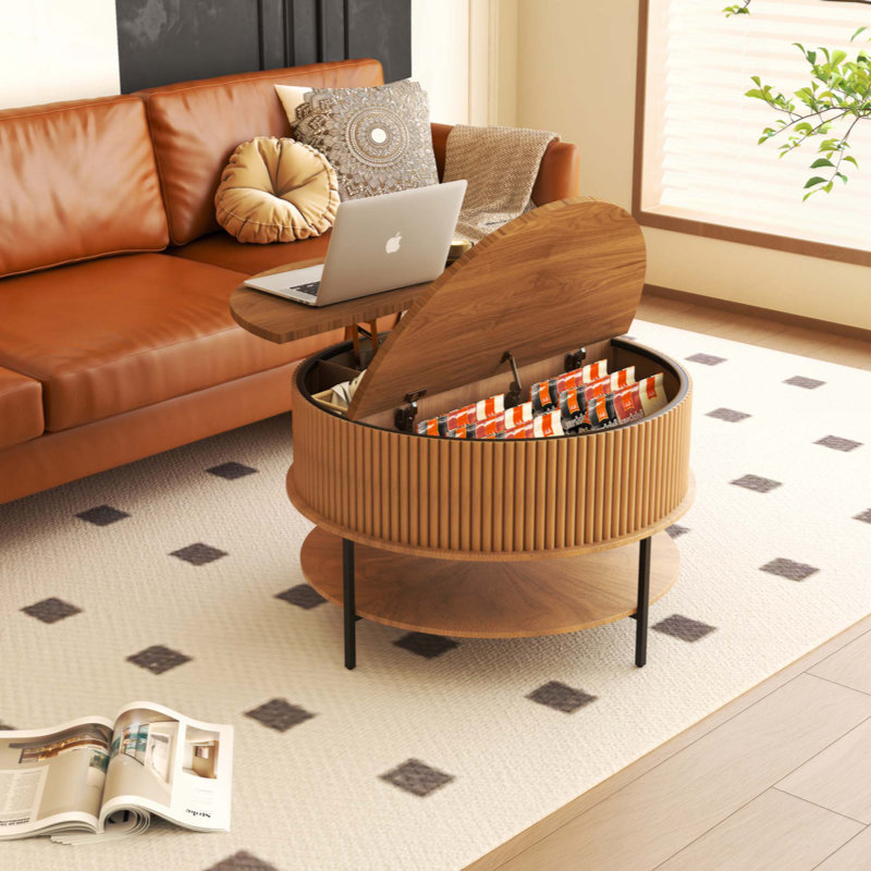 Table basse à plateau relevable Farmhouse Brown