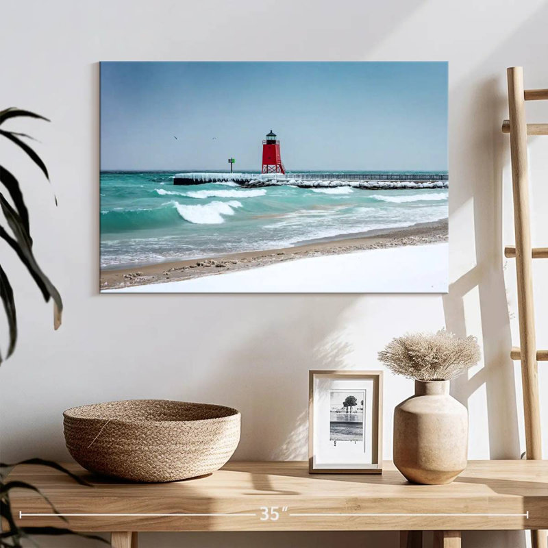 Vue du phare de Charlevoix, H 16 po x l 24 po