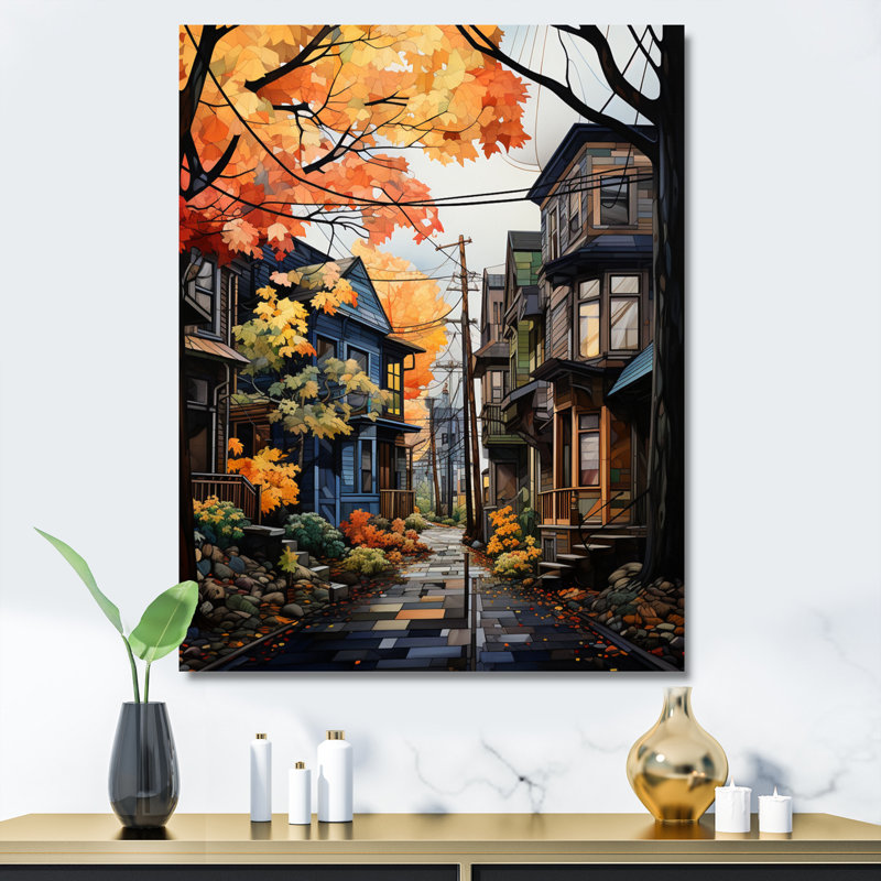 «Cityscape Alleyway Patchwork I» - Impression, Toile tendue, H 20 po x l 12 po x P 1 po