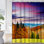 Rideau de douche dramatique d'automne avec 12 crochets Sunset Mountains
