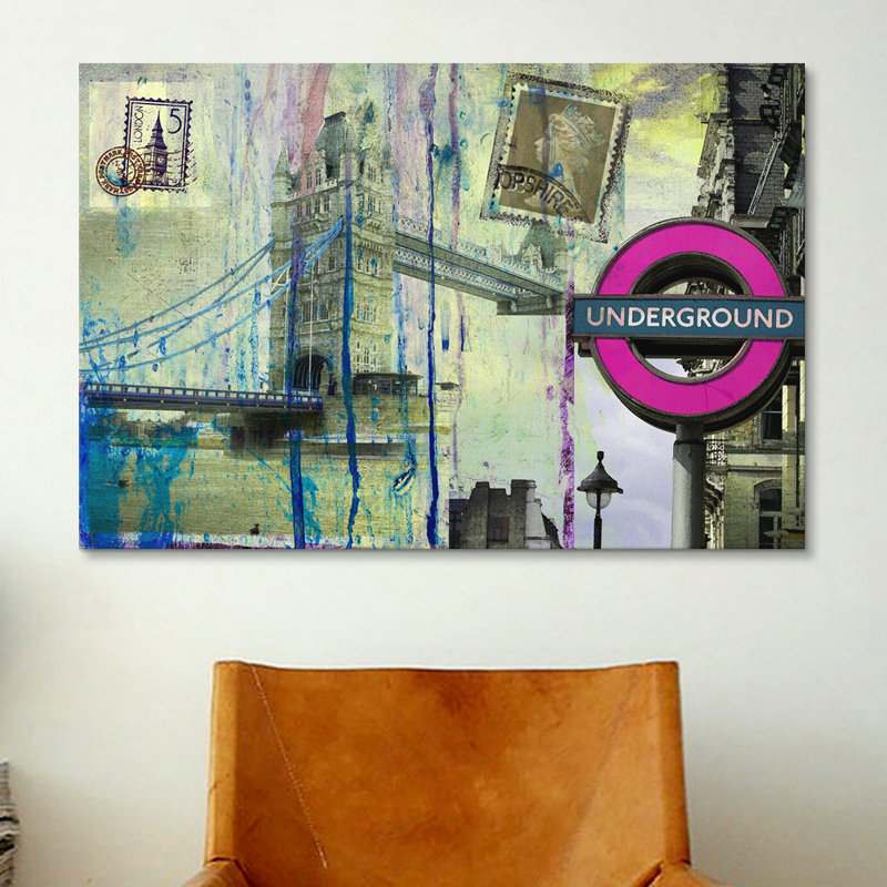 « london souterrain » par luz graphics, reproduction d’art sur toile, H 18 po x l 26 po x P 1,5 po