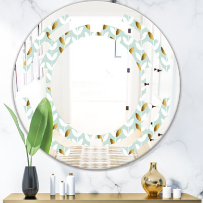 Miroir mural sans cadre à feuillage spatial x artisanat american