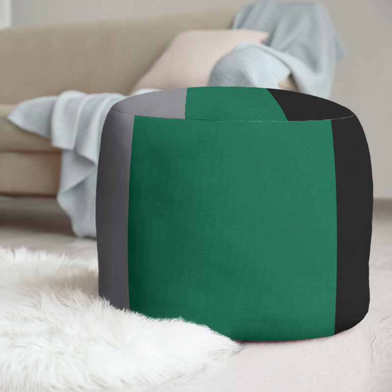 Repose-pieds repose-pieds rond 20,5", Argent / vert victorieux / noir, Dallas