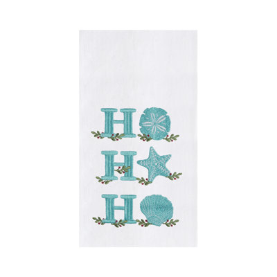 Torchon 100% coton "Ho Ho Ho" Christmas