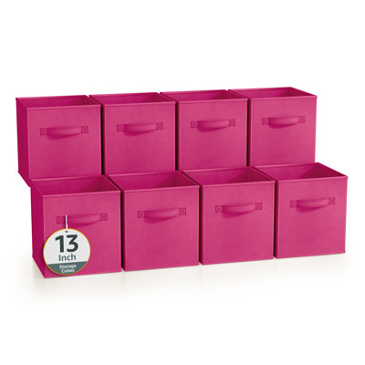 Bacs de rangement 13 pouces Sorbus - Cubes de rangement robustes en tissu pliable avec poignée - 8 paniers pliables pour organiser vêtements, jouets, livres - Paniers de rangement pour tablettes, placards