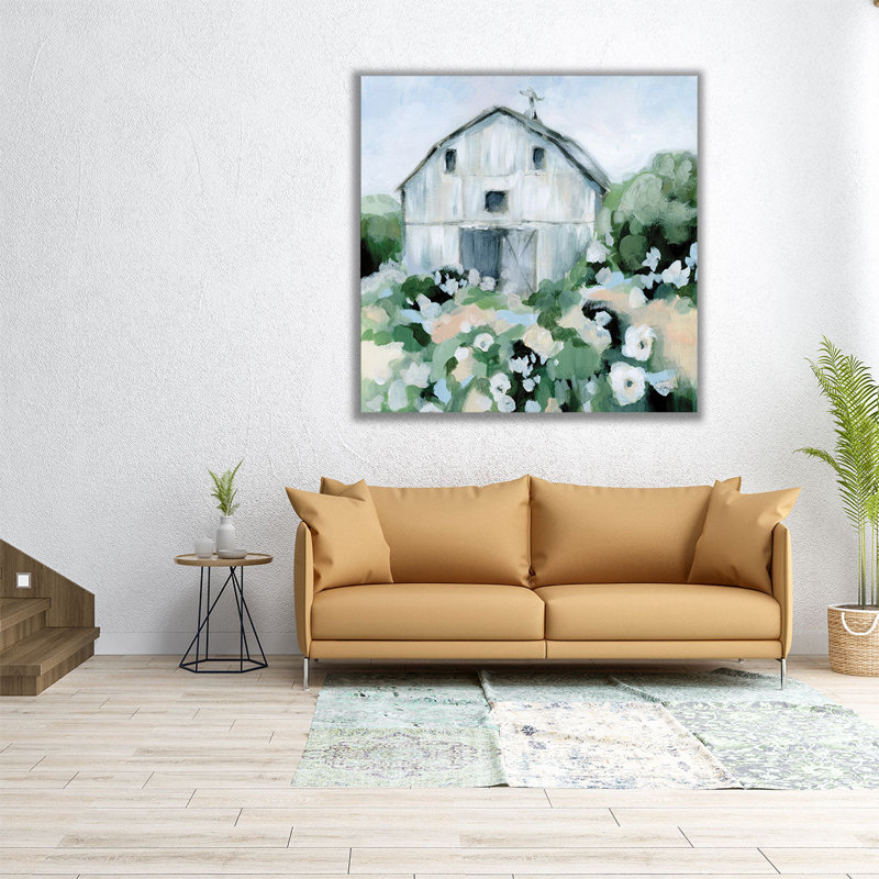 Summer Barn - reproduction d'art sur toile, H 12 po x l 12 po