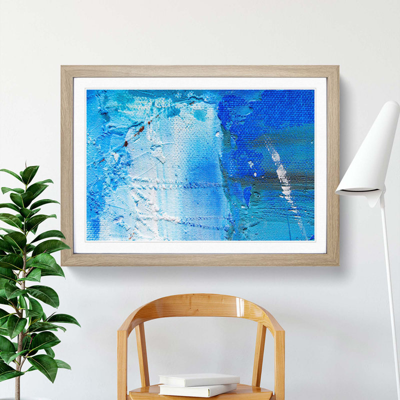 Abstract Art Painting Vol.307 by S.Johnson - Picture Frame Painting Print, 36cm H x 48cm W x 2cm D, Oak Framed