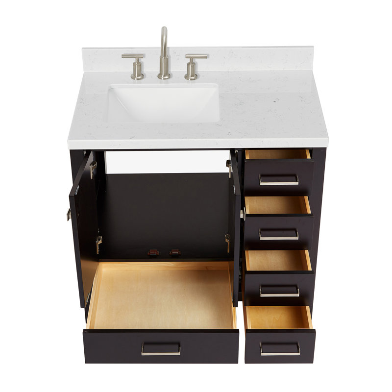  36'' Single Bathroom Vanity with Top, Espresso