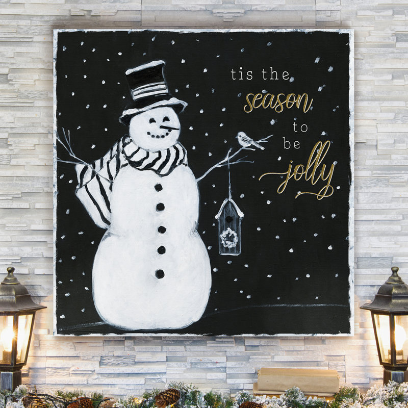 «Tis The Season Snowman», reproduction sur toile tendue, H 10 po x l 10 po x P 1,5 po