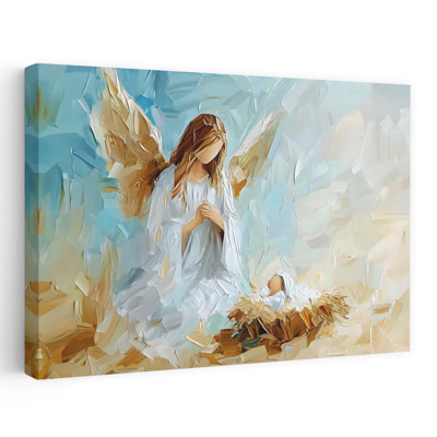 Praying Angel Abstract Contemporary Ethereal Wall Art Print