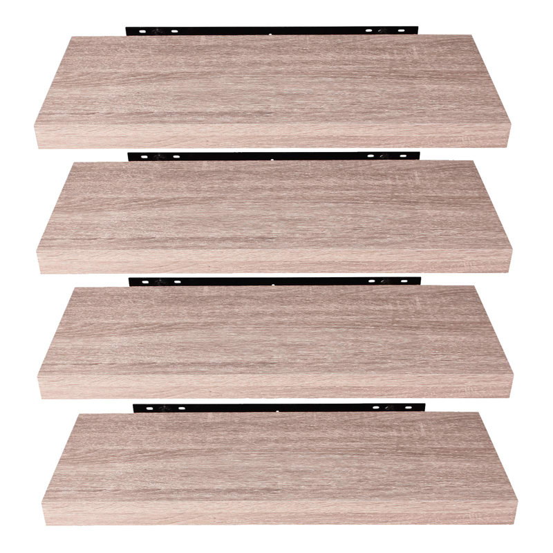 Geatano 4 Piece Floating Shelf, Natural, 3.8cm H x 60cm W x 22.9cm D