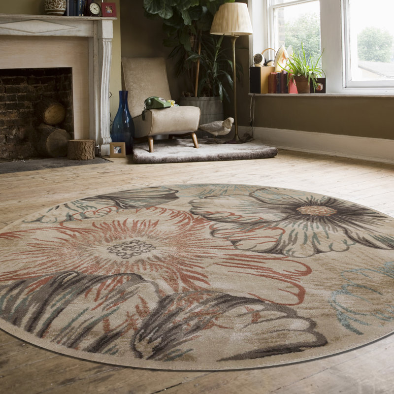 Tapis crème Vallejo, Rond 5 pi 3 po