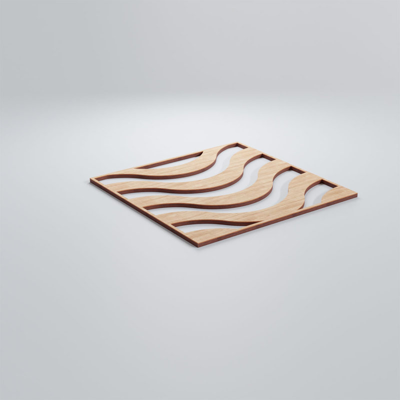 Panneaux muraux décoratifs en bois Parker, Aulne, H 15,375 po x l 15,375 po x P 0,375 po