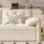 Canapé-lit causeuse 100% polyester beige-130075139