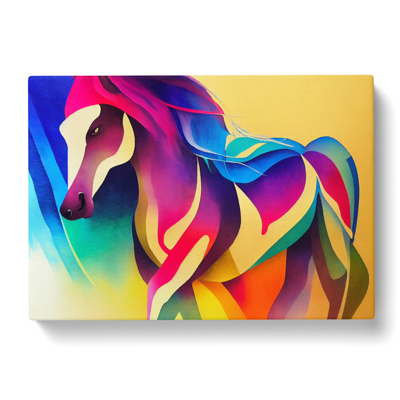 Watercolour Horse Vol.4 Abstract - Wrapped Canvas, 40cm H x 60cm W x 3cm D