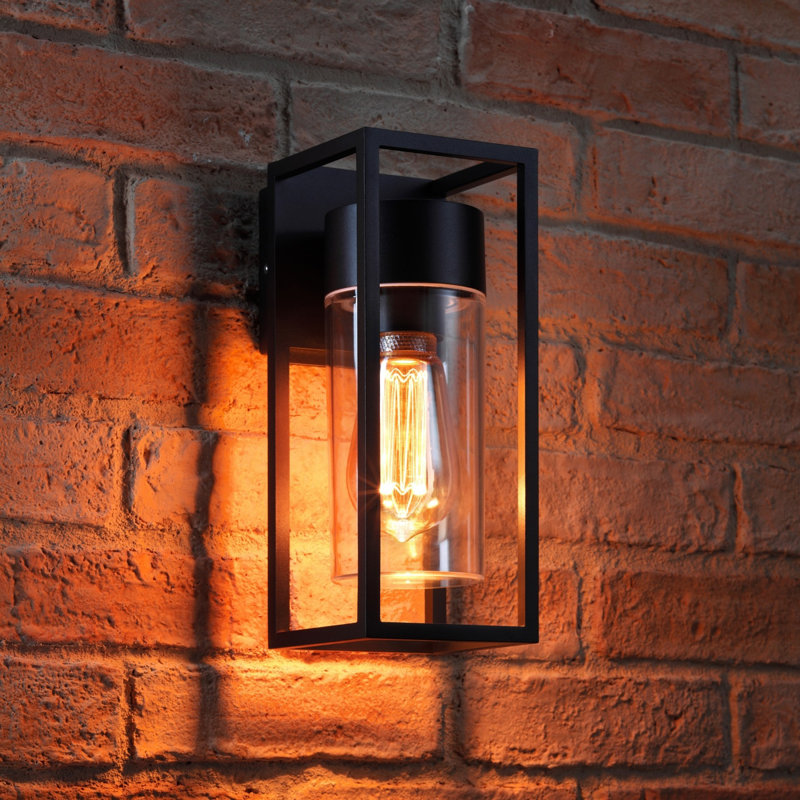 Revel 29cm H Outdoor Wall Lantern, Clear, 1800K, ST64