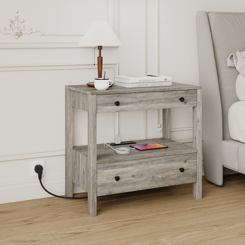 Table de chevet Rae, Greige