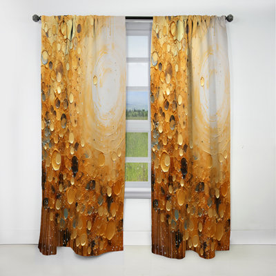 Gold White Golden Gleam - Abstract Collages Curtain - Blackout Abstract Curtain - 1 Panels