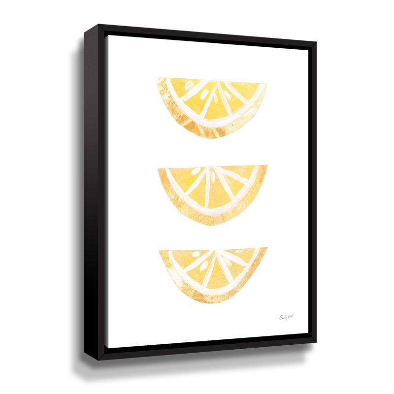Lemon Slices I - Impression sur toile, H 10 po x l 8 po x P 2 po, Cadre noir