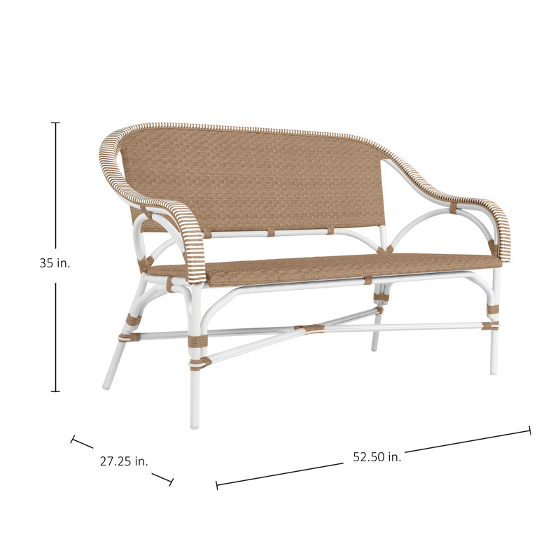 Causeuse d'extérieur Savoy N-Dura, Welt, Intermix Bark, Chalk And White & Natural